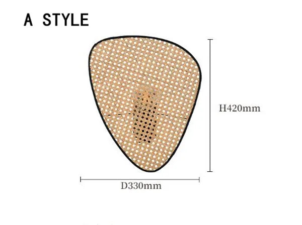 Hand-Woven Rattan Leaf Grid Chandelier E27 Wicker Pendant Lamp