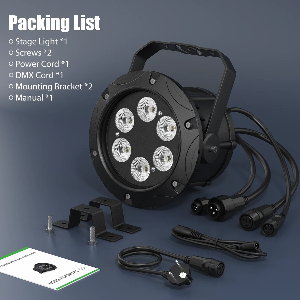4-Pack IP65 Waterproof RGBW LED Stage Par Lights