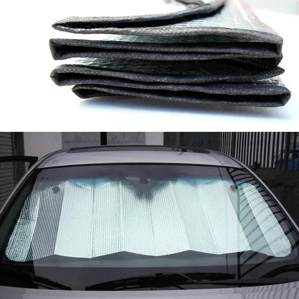 140cm Car Windshield Foldable Sun Shade Visor Cover Block Reflector Portable Breathable Anti UV Protector Screen Free