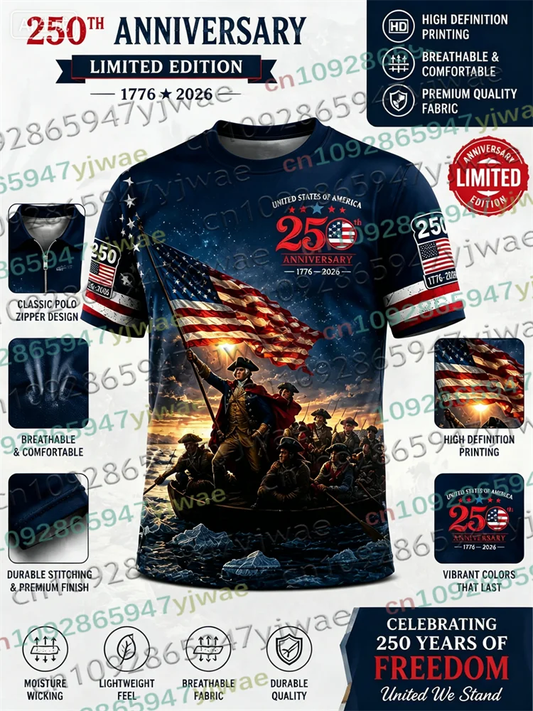 America 250th Anniversary USA Flag 1776–2026 Unisex T-Shirt