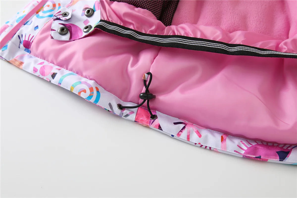 HONEYKING Kids Ski Outwear Winter Warm Windproof Outdoor Sports Snow Jackets Girls Snowboard Coat For Ski Clothing Equipment