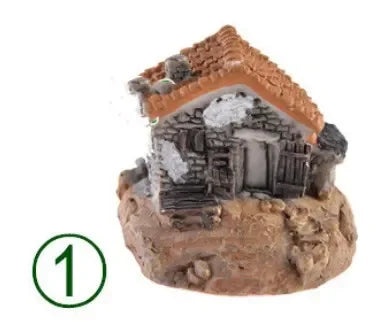 Miniature Resin House Ornament for DIY Crafts and Home Decor