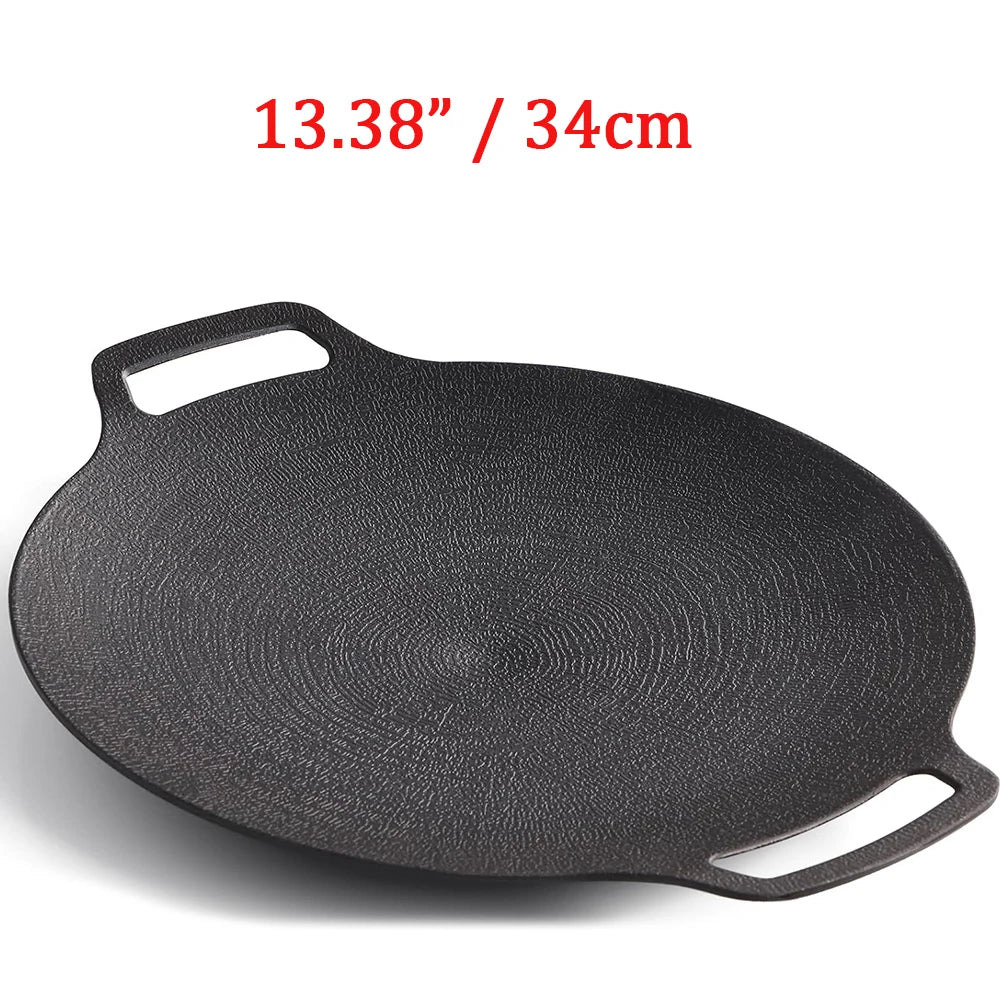 Non-Stick Cast Aluminum Korean BBQ Grill Pan for Gas and Induction