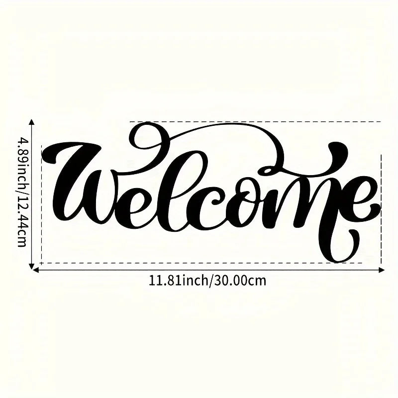 Stunning Welcome Metal Wall Art Sign - Durable Iron Decorative Plaque for Home and Garden with Rustic Finish - Weather Resistant