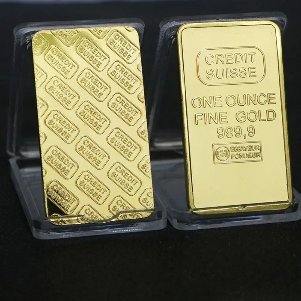 Fine Gold Gold Plated Bullion Bar with Different Serial Modern Suisse Gold bar Funny Swiss Bank Gold Bullion Bar Home