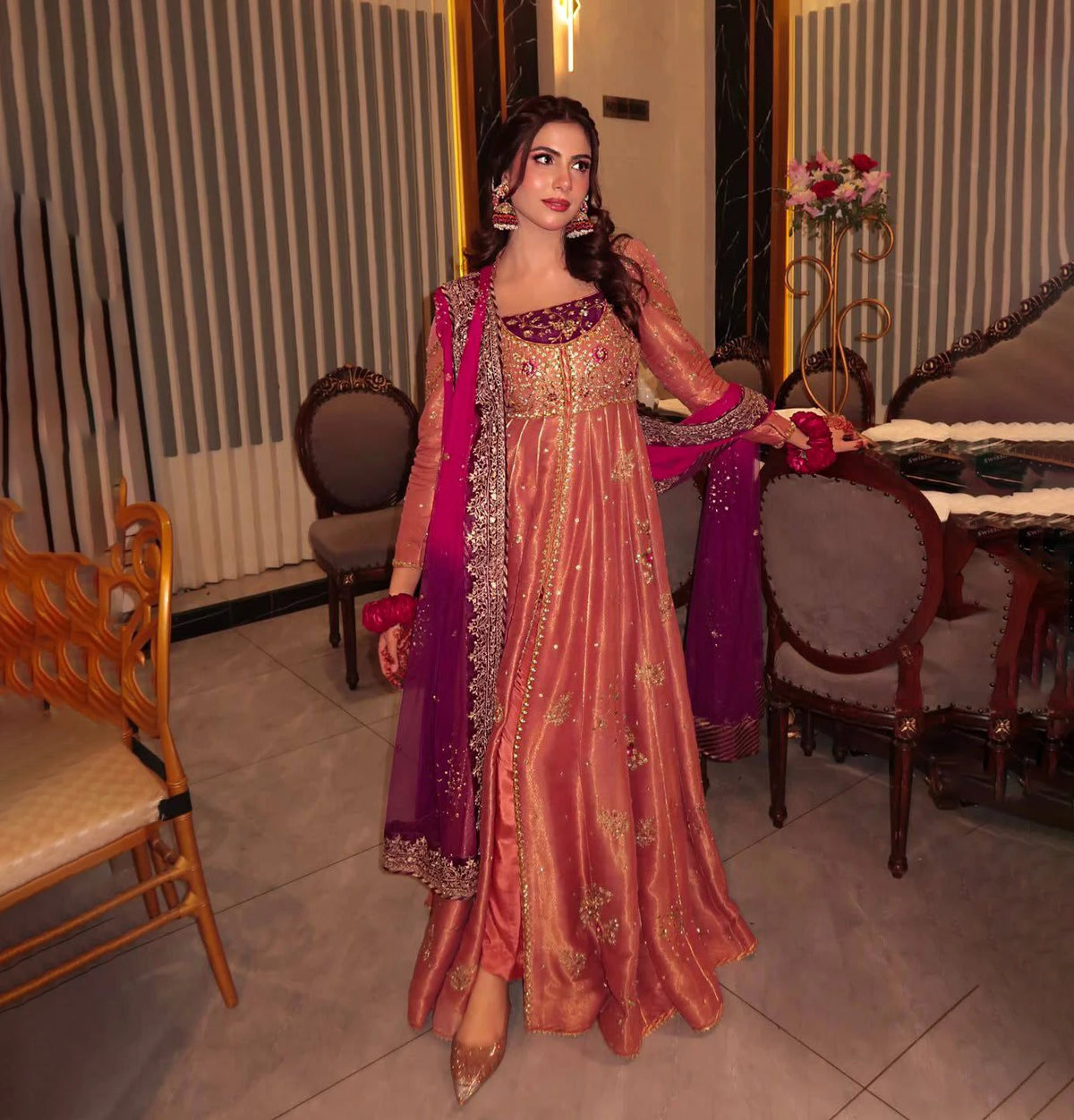 New Party Wear Heavy Net With Heavy Embroidery Sequin Work Gown With Dupatta Set for Women Bollywood Gown Dress Ready To Wear