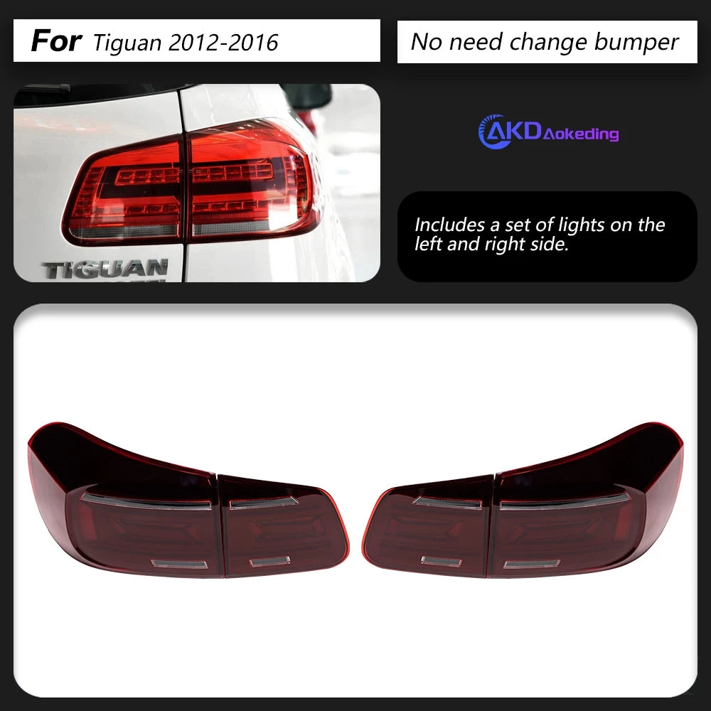 Car For VW Tiguan 2009-2017 Tail Lamp Led Fog Lights DRL Hella Tuning Light Car Accessories Tiguan Tail Lights