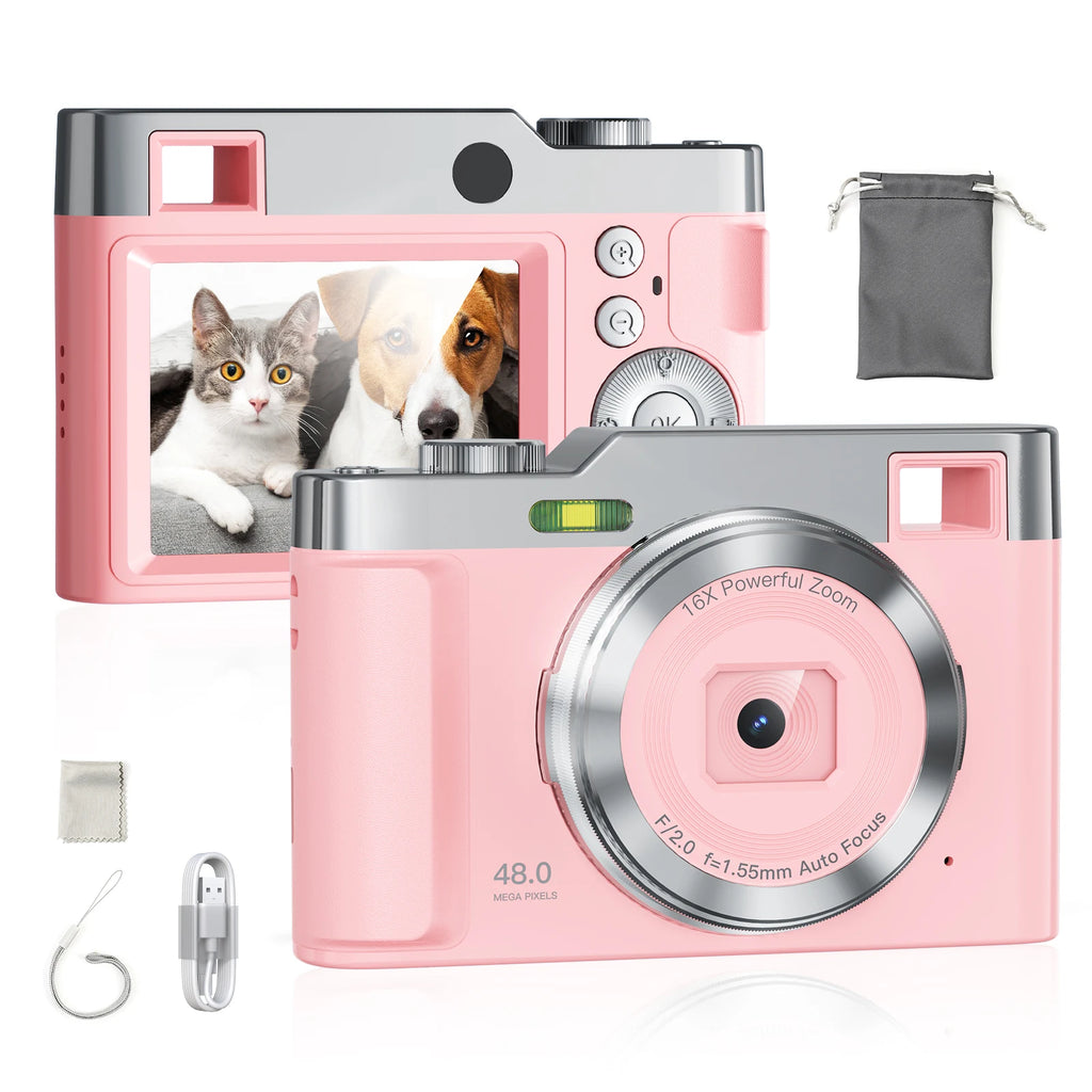 4K Digital Vlog Camera with 16X Zoom and 50MP Resolution