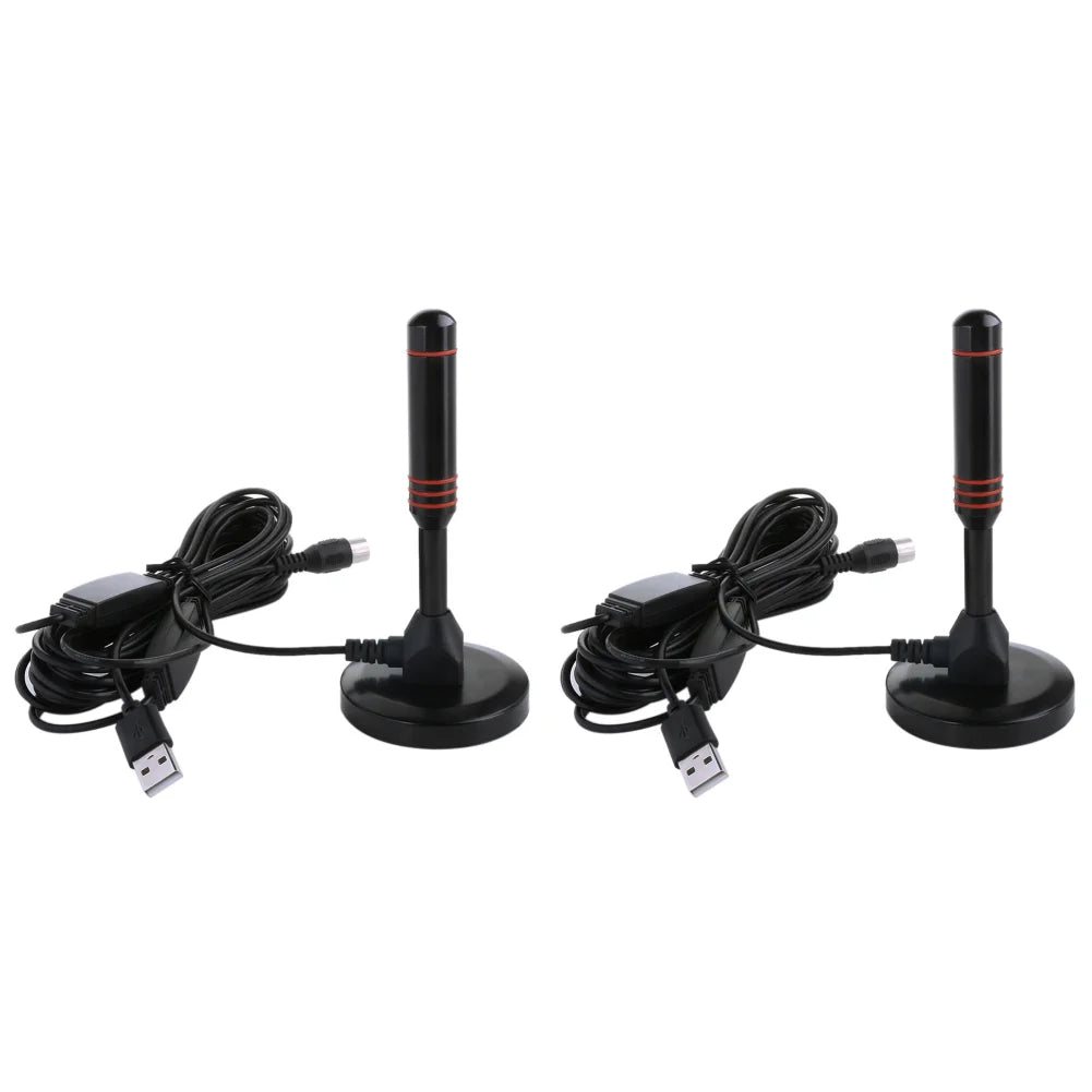 Portable HD Digital TV Antenna with 300cm Coax Cable for DVB-T/T2 DAB Freeview