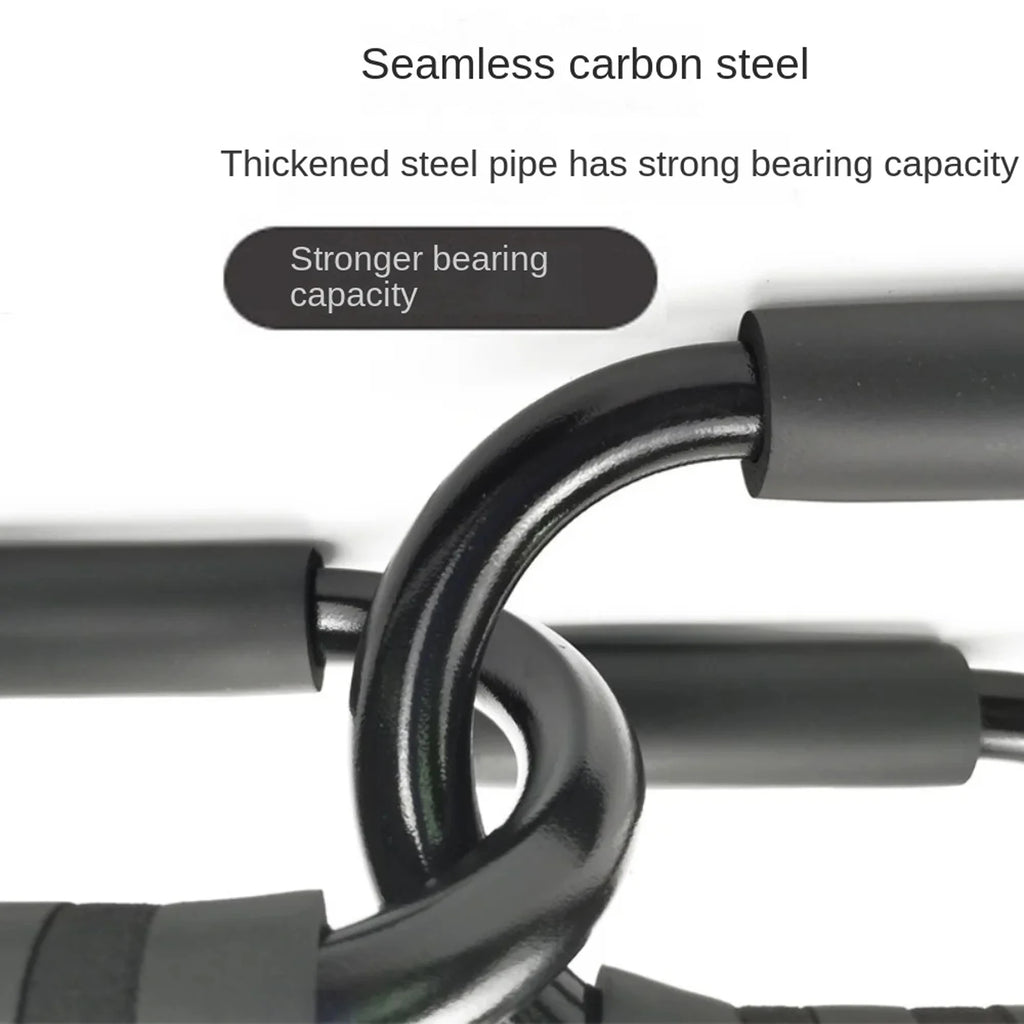 S-Shaped Stainless Steel Push-Up Brackets with Foam Handles - 2 Pack