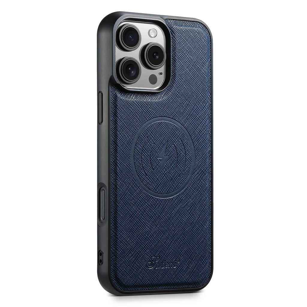 SUTENI Wireless Charging Phone Case Matte Texture Luxury Faux Leather Magnet For iPhone 18 Pro Max 17 Air 16 Plus 15 14 13 12