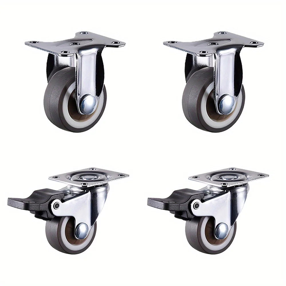 4 Pcs 1 inch Furniture Caster Heavy Duty Castor Soft Rubber Universal Wheel Swivel Caster Roller Wheels For Trolley Accessory