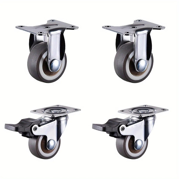 4 Pcs 1 inch Furniture Caster Heavy Duty Castor Soft Rubber Universal Wheel Swivel Caster Roller Wheels For Trolley Accessory
