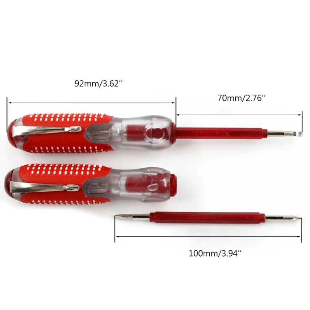 Portable 100V to 500V Voltage Tester with Dual Screwdriver Ends for Slotted and Fasteners in Automotive and Home Repair