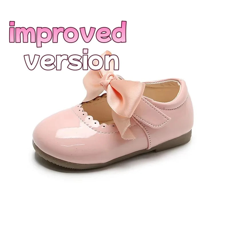 Spring Autumn Baby Girls Shoes Cute Bow Patent Leather Princess Shoes Solid Color Kids Gilrs Dancing Shoes First Walkers