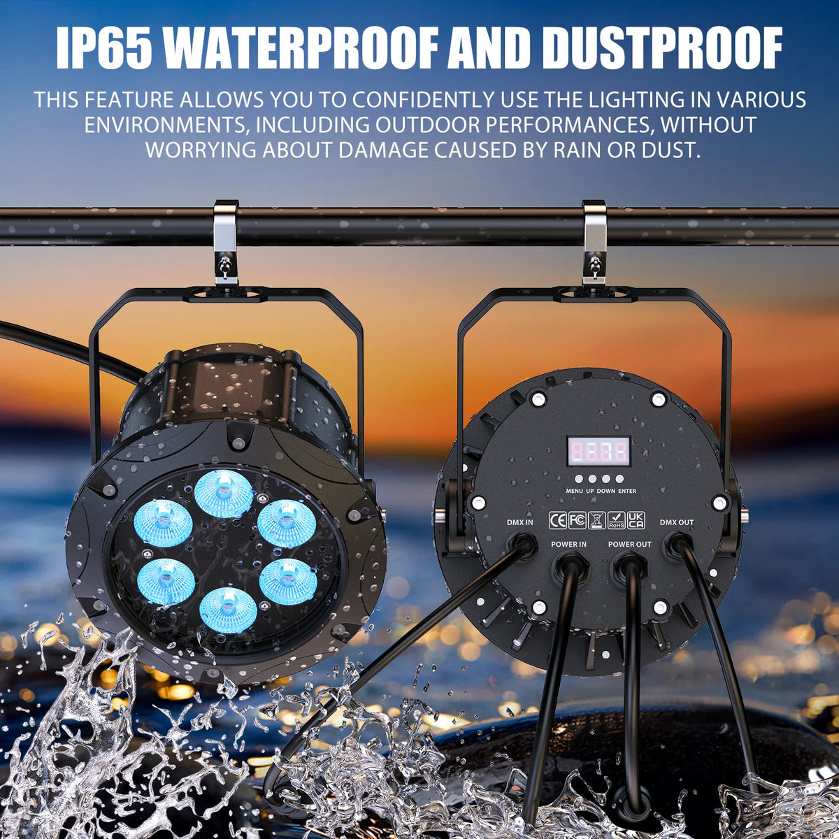 4-Pack IP65 Waterproof RGBW LED Stage Par Lights