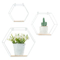 Set of 3 Hexagon Floating Wall Shelves