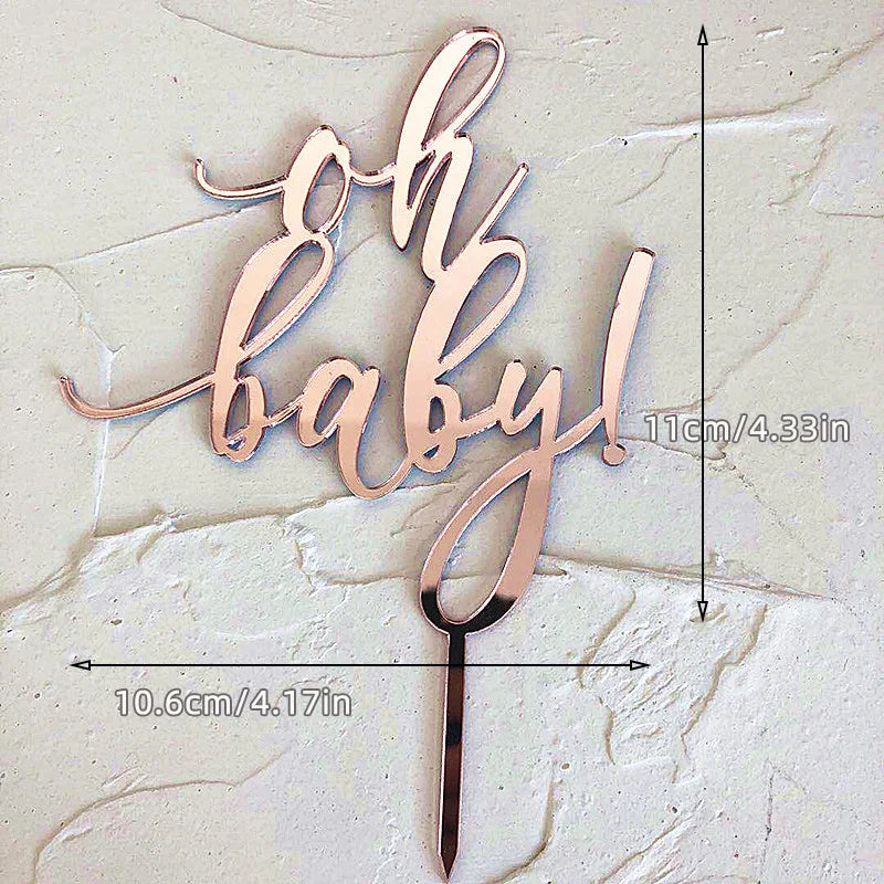 New Happy Birthday Cake Toppers Gold Acrylic Birthday Girl Kids Birthday Party Cake Topper Dessert Decoration Baby Shower Gift