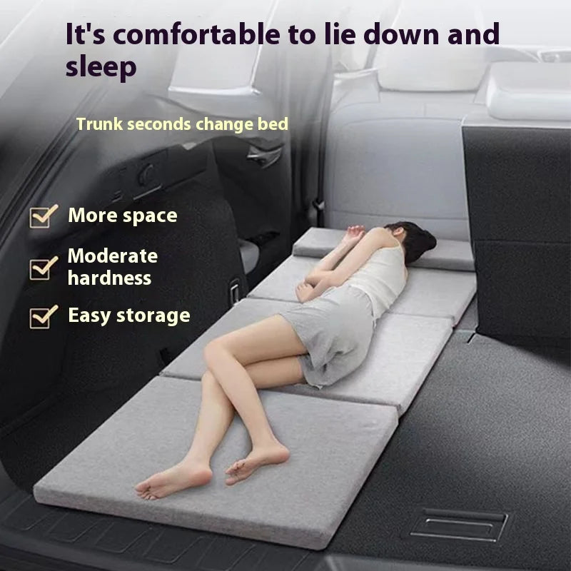 Car Rear Sleeping  Car Travel Bed Folding Bed Non Inflatable Camping Bed Office Rest Mat With Pillow Pad Folding Extension Board