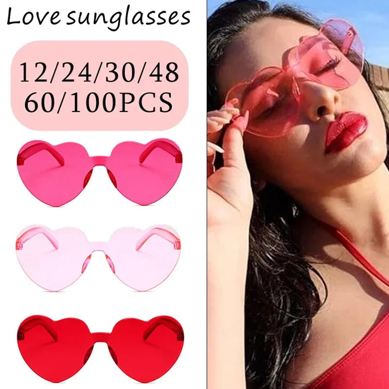 Bulk Heart-Shaped Sunglasses for Wedding and Bachelorette Parties