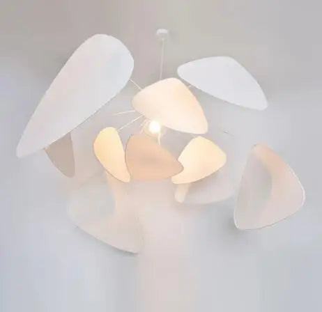 Hand-Woven Rattan Leaf Grid Chandelier E27 Wicker Pendant Lamp