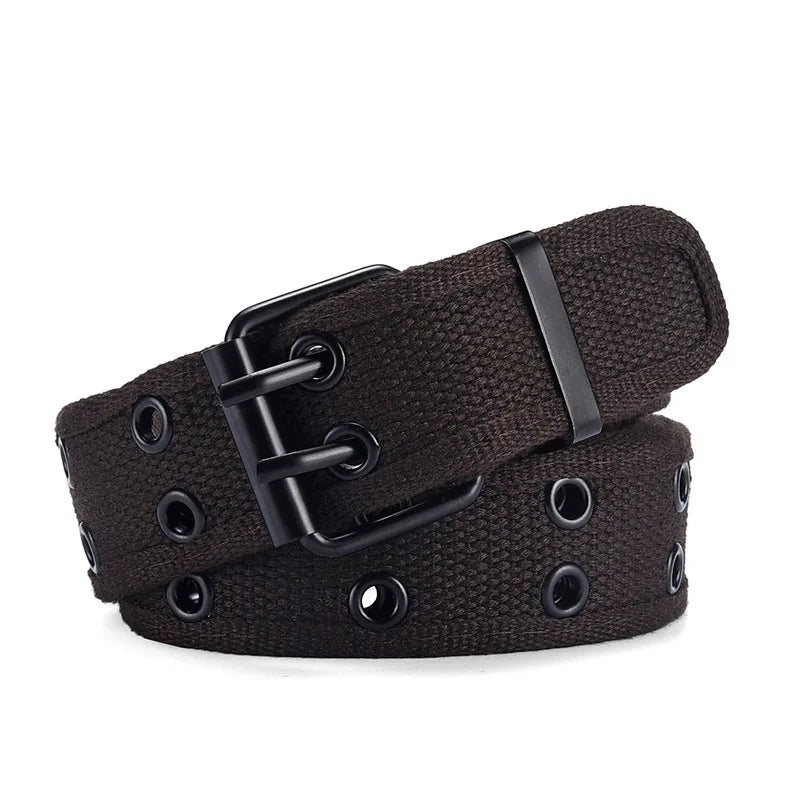 Men and women canvas belts are porous and need not be punched The buckle belts are sturdy and durable jeans waist for students