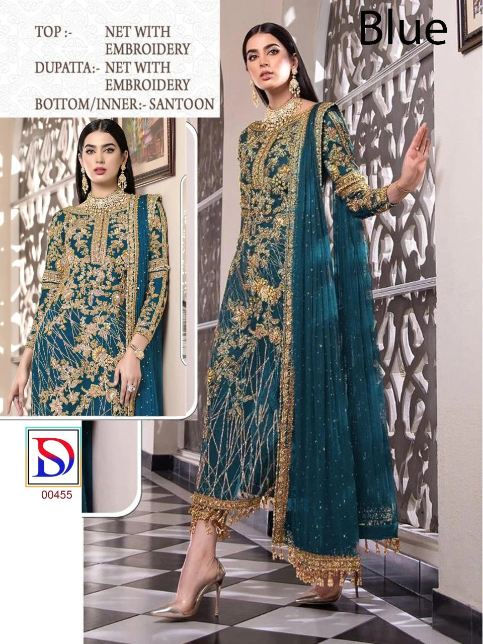 Indian&Pakistani Clothing Butterfly Net with Embroidery,Mirror Work Long Anarakali Suit with Embroidery Work Lace Fully Stitched
