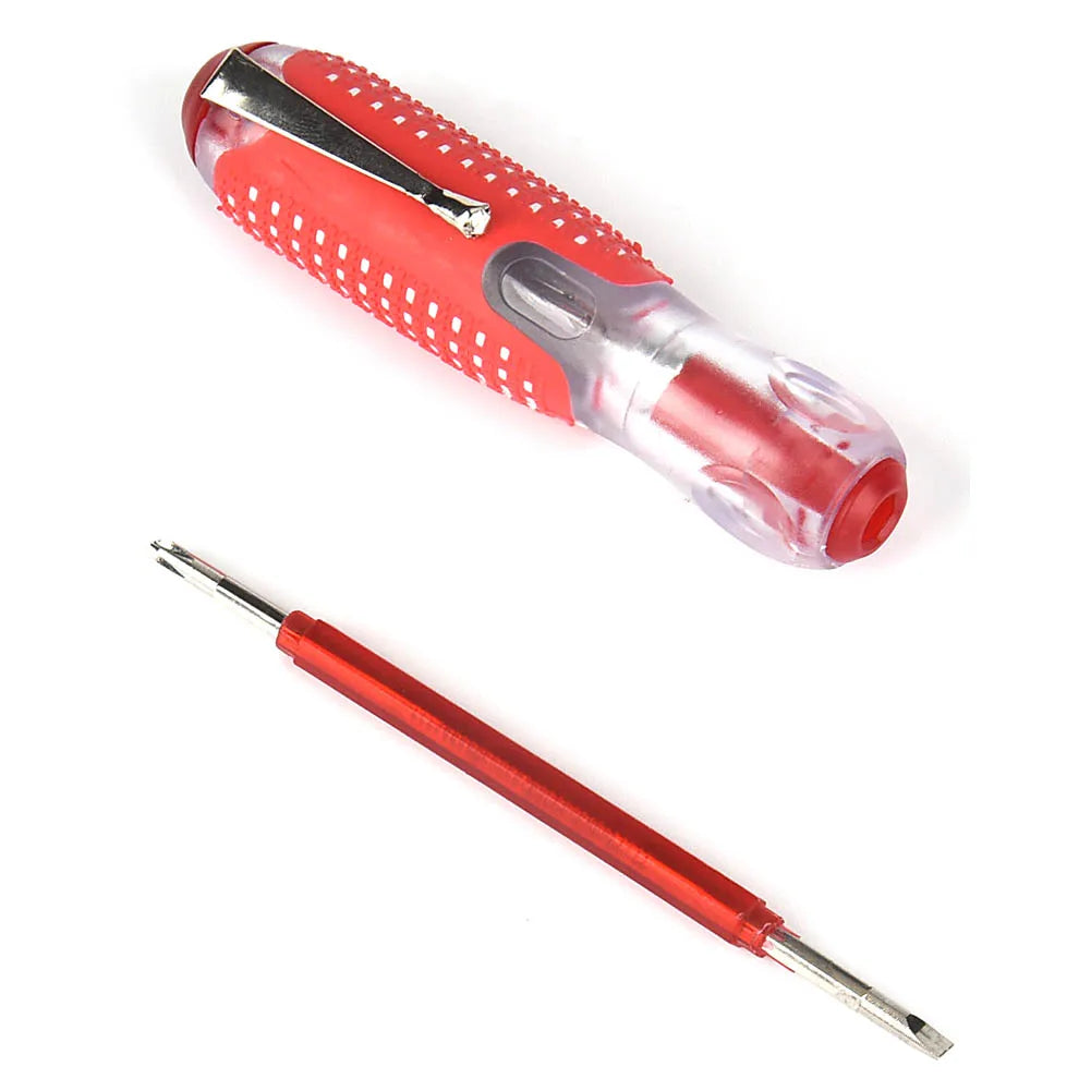 Portable 100V to 500V Voltage Tester with Dual Screwdriver Ends for Slotted and Fasteners in Automotive and Home Repair