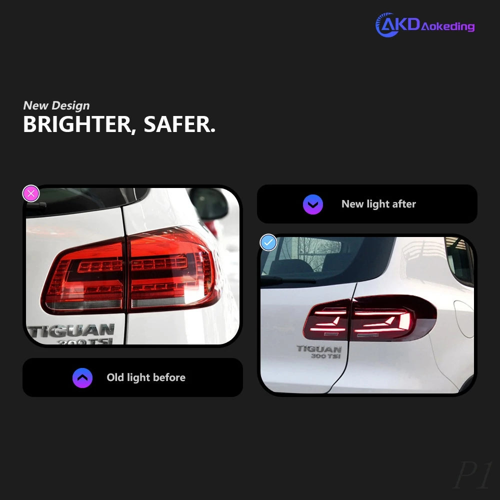 Car For VW Tiguan 2009-2017 Tail Lamp Led Fog Lights DRL Hella Tuning Light Car Accessories Tiguan Tail Lights