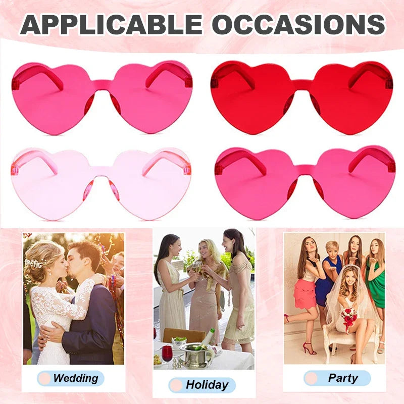 Bulk Heart-Shaped Sunglasses for Wedding and Bachelorette Parties